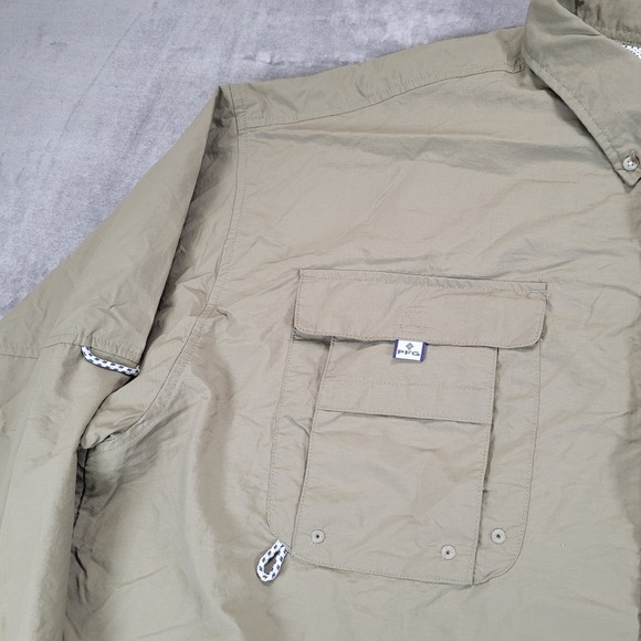 Columbia PFG Long Sleeve Fishing Shirt Khaki Omni Shade XXL 2XT - Picture 5 of 9